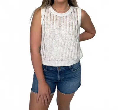 Bella Dahl Crew Neck Vest In White In Multi