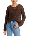 Bella Dahl Open Stitch Drop Shoulder Sweater In Cocoa Cobana