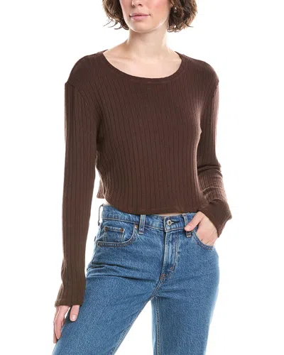 BELLA DAHL CROP CREWNECK SWEATER