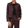 Bella Dahl Crop Faux Leather Jacket In Brown