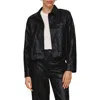 Bella Dahl Crop Faux Leather Jacket In Black