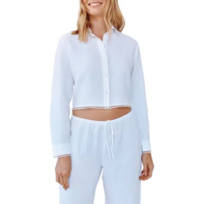 Bella Dahl Crop Shirt In White