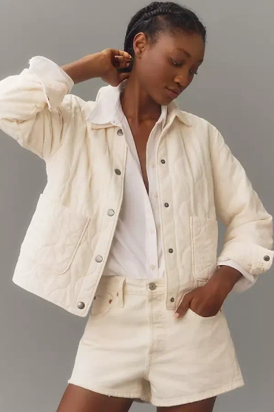 Bella Dahl Cropped Quilted Jacket In White