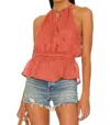 Bella Dahl Cross Front Halter Top In Mojave Red In Orange