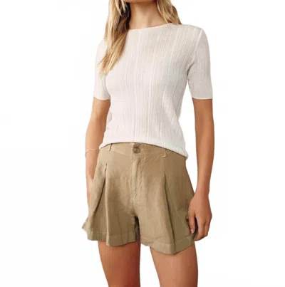 Bella Dahl Culotte Shorts In Sahara Olive In Brown