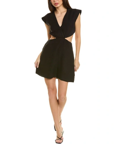 Bella Dahl Cutout Linen Mini Dress In Black