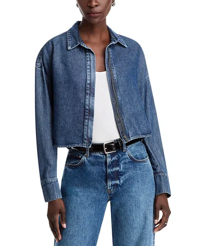 Bella Dahl Denim Oversized Cropped Shacket In Horizon Wash