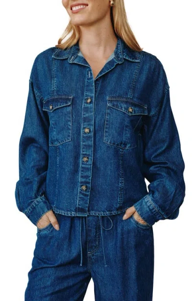 Bella Dahl Denim Shacket In Blue