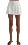 Bella Dahl Double Pleated Linen Short In White