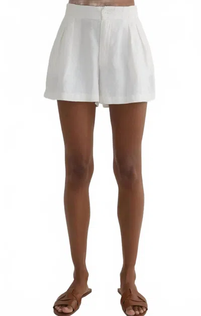 Bella Dahl Double Pleat Linen Short In White
