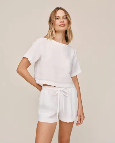 Bella Dahl Double Pleat Tie Short In White