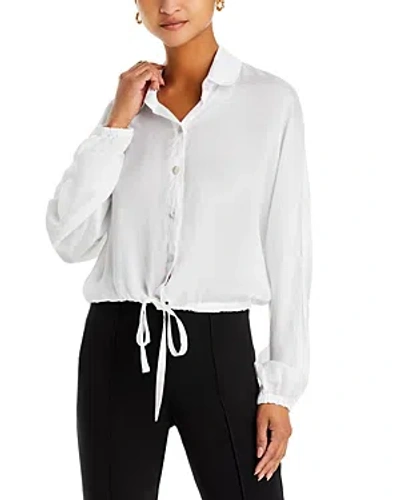Bella Dahl Drawcord Button Front Shirt In White