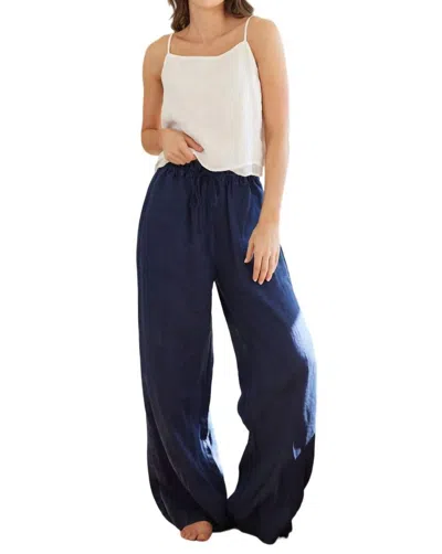 Bella Dahl Drawcord Wide Leg Pant In Summer Night In Multi