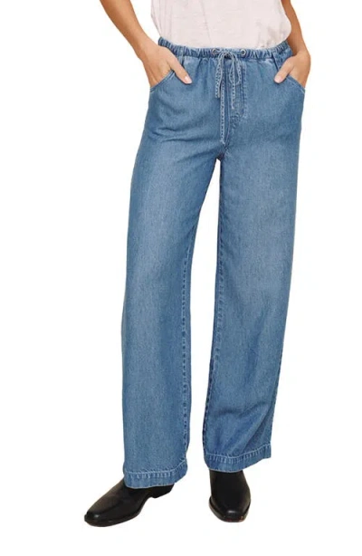 Bella Dahl Drawstring High Rise Jeans In Relist In Blue