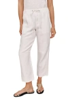 Bella Dahl Drawstring Linen Ankle Barrel Pants In White