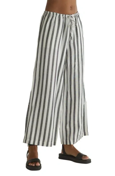 Bella Dahl Drawstring Linen Blend Ankle Wide Leg Pants