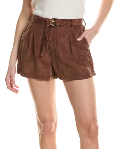 Bella Dahl D-ring Sash Belt Linen-blend Short In Brown