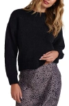 Bella Dahl Slouchy Wool-blend Hoodie Sweater In Black
