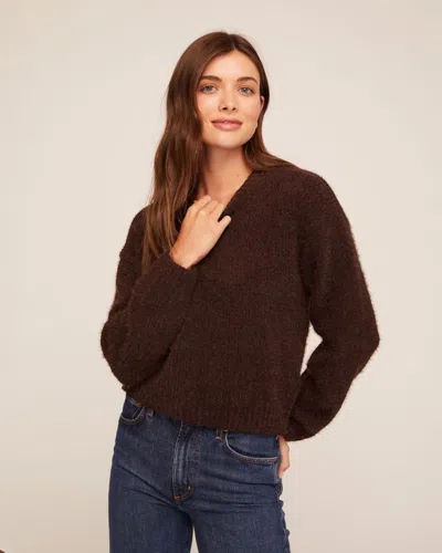 Bella Dahl Drop Shoulder Sweater In Burgundy
