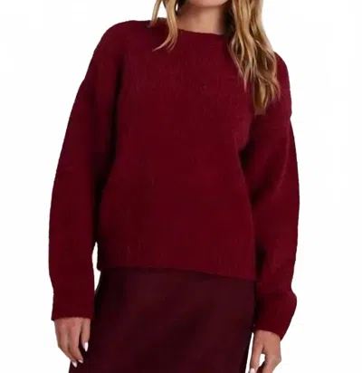 Bella Dahl Drop Shoulder Sweater In Deep Plum In Red
