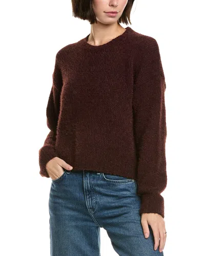 Bella Dahl Dropped-shoulder Eyelash Sweater In Red