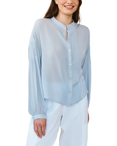 Bella Dahl Drop-shoulder Pintuck Shirt In Blue
