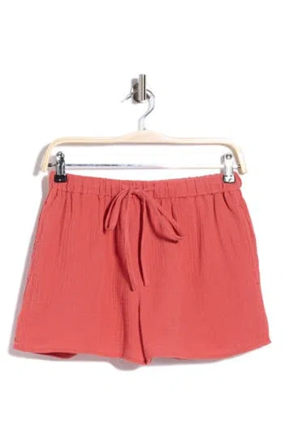 Bella Dahl Easy Cotton Gauze Shorts In Red