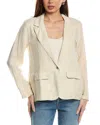 Shop Bella Dahl Easy Longline Linen Blazer In Beige