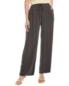 Bella Dahl Easy Pleated Wide Leg Pant In Slate Charcoal