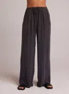 Bella Dahl Easy Pleated Wide Leg Pant In Slate Charcoal In Multi