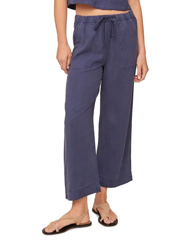 Bella Dahl Easy Pocket Wide Leg Cropped Pants In Blue
