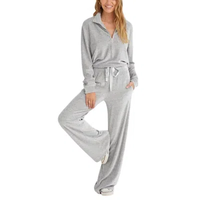 Bella Dahl Easy Wide Leg Track Pants In Grey In Gray