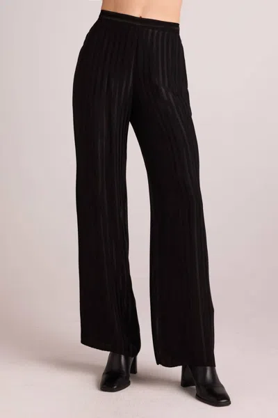 BELLA DAHL ELASTIC BACK WIDE LEG PANTS IN BLACK STRIPE