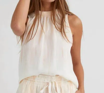 Bella Dahl Elastic Neck Slveless Blouse In Sun Shadow Tie Dye In Multi