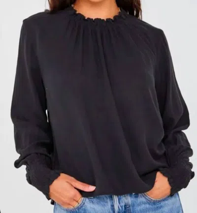 Bella Dahl Elastic Shirred Shirt In Black