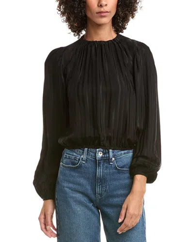 Bella Dahl Elastic Shirred Top In Black