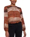 Bella Dahl Elastic Shirred Top In Brown