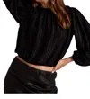 Bella Dahl Elastic Shirred Top In Black In Black