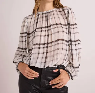 Bella Dahl Elastic Shirred Top In Brushed Plaid In Multi