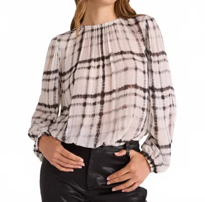 Bella Dahl Elastic Shirred Top In Brushed Plaid Print In Multi