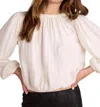 Bella Dahl Elastic Shirred Top In Winter White In White