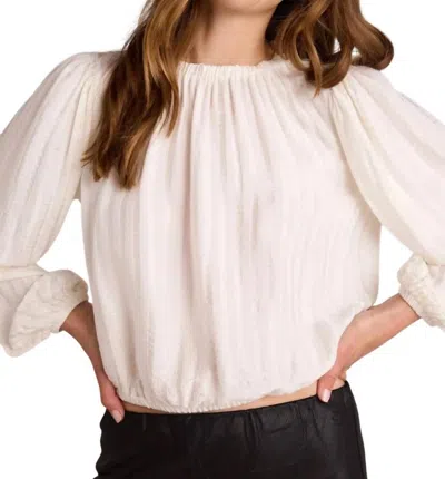 Bella Dahl Elastic Shirred Top In Winter White