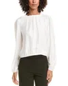 Bella Dahl Elastic Shirred Top In White