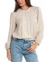 Bella Dahl Elastic Shirred Top In White