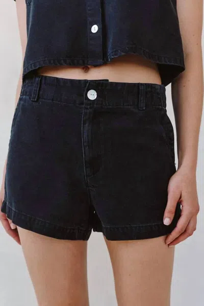 Bella Dahl Elle Playa Trouser Short In Antique Black Wash In Blue