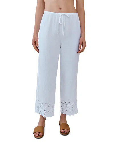 Bella Dahl Embroidered Beach Crop Pants In White