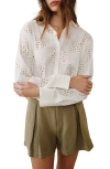 Bella Dahl Embroidered Eyelet Button-up Shirt In Multi