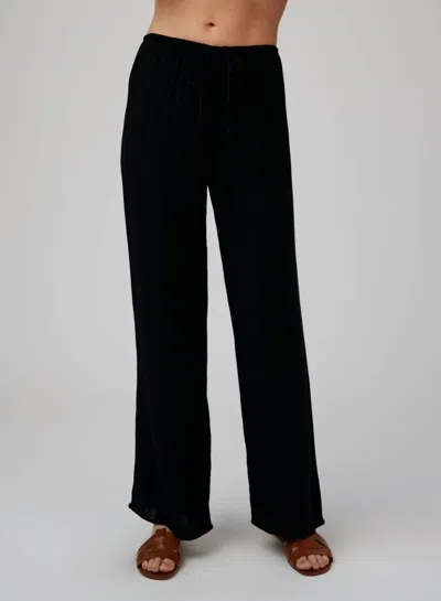 Bella Dahl Embroidery Wide Leg In Black