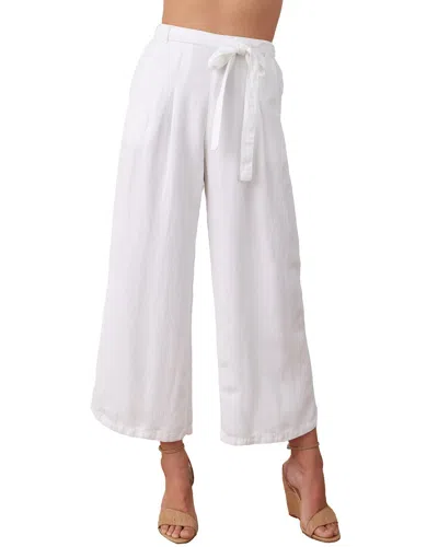 Bella Dahl Emma Wide Leg Linen-blend Crop Pant In White