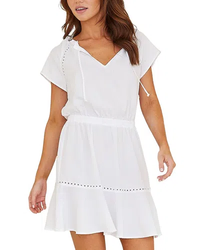 Bella Dahl Eyelet Flutter Sleeve Mini Dress In White
